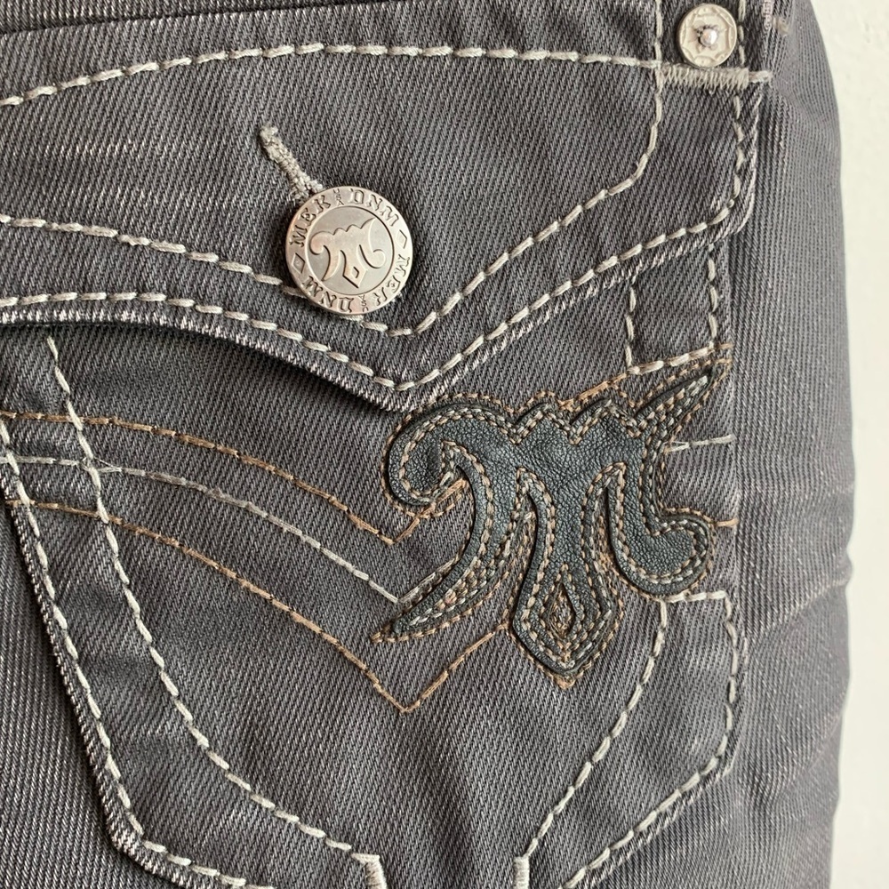 Mek Denim Coated Gray Bulgan Cigarette Jeans - Picture 7 of 8